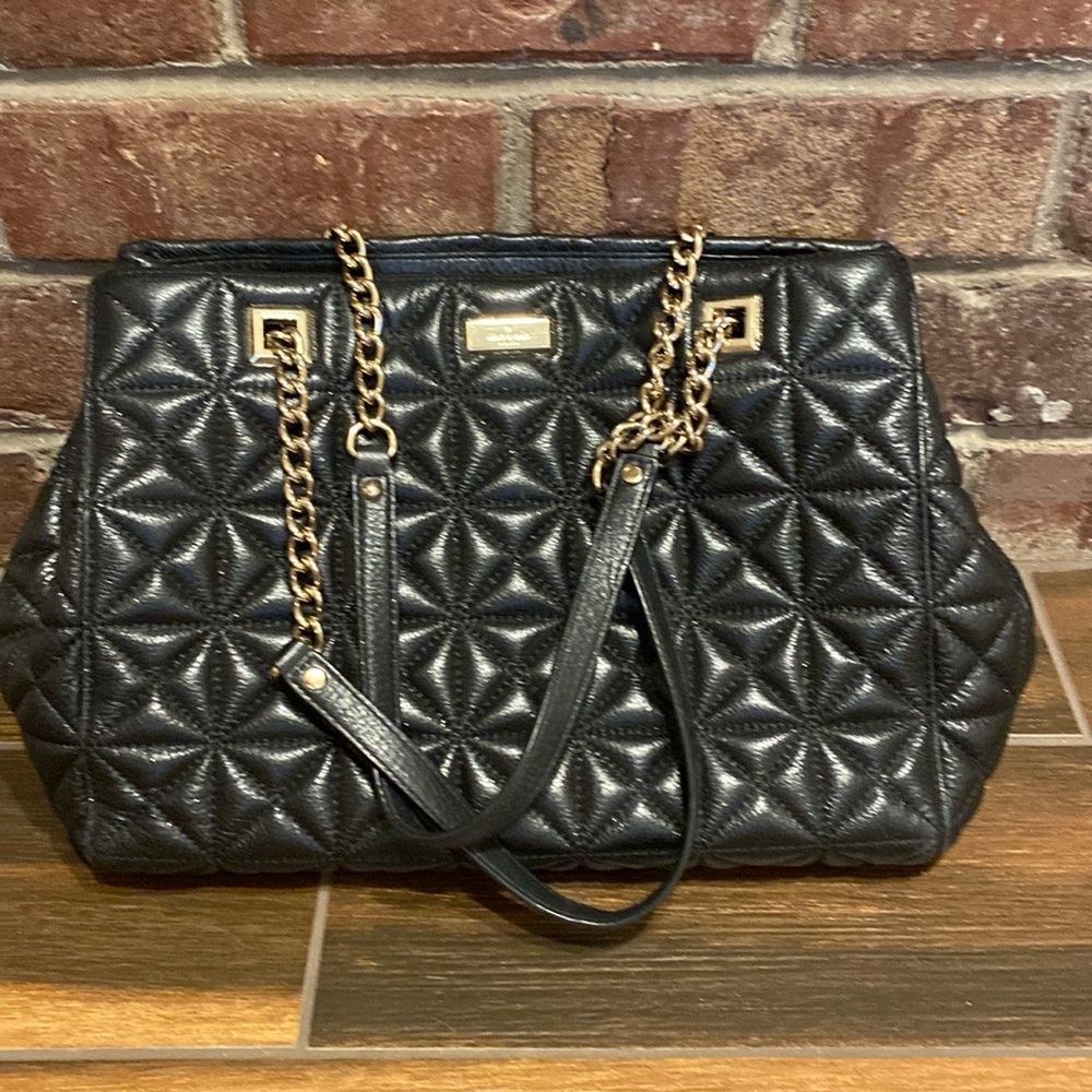 Kate Spade Black and gold Sedgwick‎ Place Phoebe quilted leather tote - Picture 3 of 11